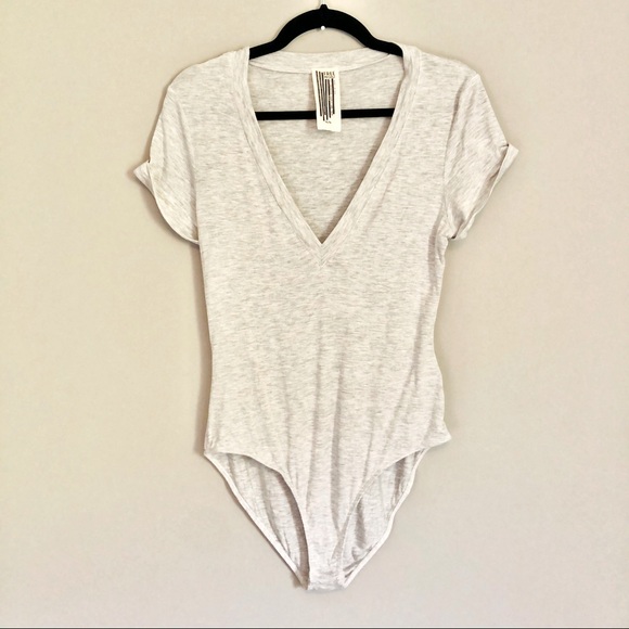 Free People Tops - Free People Lightweight Gray Bodysuit